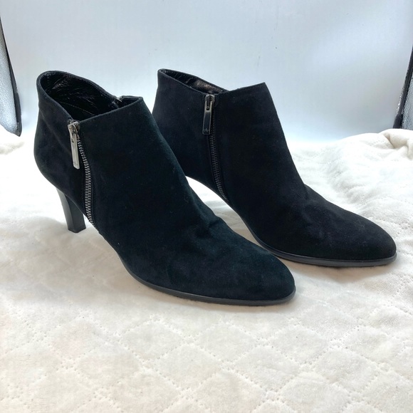 Aquatalia Dina Black Suede Booties - Picture 3 of 11